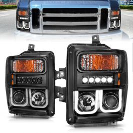 Details about   Anzo USA Crystal Headlights CRM w/ 2PC Corner Lights for Ford F-250/F-350 99-04
