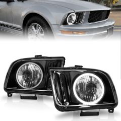 FORD MUSTANG 05-09 CRYSTAL HEADLIGHTS BLACK W/ CCFL HALO