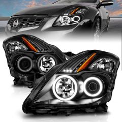 NISSAN ALTIMA 2008 - 2009  PROJECTOR HEADLIGHTS BLACK W/ RX HALO (FOR 2DR MODELS ONLY)