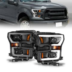 FORD F-150 15-17 PROJECTOR PLANK STYLE HEADLIGHT BLACK(FOR HALOGEN MODELS ONLY)