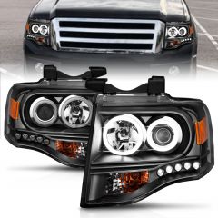 FORD EXPEDITION 07-14 PROJECTOR HEADLIGHTS BLACK CLEAR