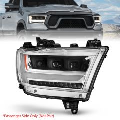 RAM 1500 (NEW BODY) 19-21 FULL LED PROJECTOR HEADLIGHTS CHROME W/ SEQUENTIAL SIGNAL (RIGHT SIDE) (DOES NOT FIT ON FACTORY LED MODELS)