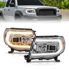 TOYOTA TACOMA 05-11 CHROME PLANK PROJECTOR HEADLIGHTS W/ SEQUENTIAL SIGNAL
