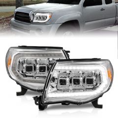 TOYOTA TACOMA 05-11 FULL LED PROJECTOR HEADLIGHTS CHROME SWITCHBACK W/ INITIATION FEATURE & SEQUENTIAL SIGNAL 