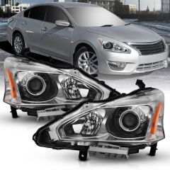 NISSAN ALTIMA 4DR SEDAN 2013 - 2015   PROJECTOR HEADLIGHTS WITH CHROME HOUSING / AMBER (FOR 4DR SEDAN ONLY)
