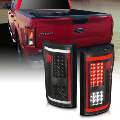 FORD F-150 15-17  LED TAIL LIGHTS G2 CLEAR LENS W/BLACK HOUSING