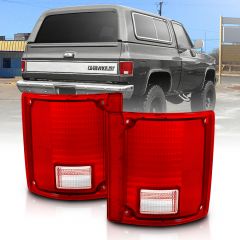 CHEVY BLAZER 78-91 Tail Lights Lens RED/CLEAR LENS W/O CHROME TRIM FLEETSIDE (OE REPLACEMENT)