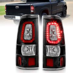 CHEVY SILVERADO 03-06 1500/2500/3500 SINGLE REAR WHEEL / 07 CLASSIC SINGLE REAR WHEEL LED TAIL LIGHTS PLANK STYLE IN BLACK HOUSING (DOES NOT FIT DUALLY MODELS) 