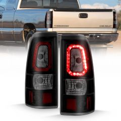 CHEVY SILVERADO 03-06 1500/2500/3500 SINGLE REAR WHEEL / 07 CLASSIC SINGLE REAR WHEEL LED TAIL LIGHTS PLANK STYLE IN BLACK HOUSING WITH SMOKE LENS (DOES NOT FIT DUALLY MODELS) 