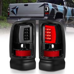 DODGE RAM 1500 94-01 2500/3500 94-02 LED TAILLIGHTS PLANK STYLE  BLACK W/CLEAR LENS  