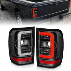 FORD RANGER 2001-2011 LED TAIL LIGHTS BLACK HOUSING CLEAR LENS WITH C LIGHT BAR (DOES NOT FIT 2005-2007 STX MODELS)