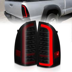 TOYOTA TACOMA 05-15 FULL LED TAIL LIGHTS W/ SEQUENTIAL LIGHT BAR BLACK HOUSING SMOKE LENS (W/O HARNESS)