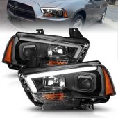 DODGE CHARGER 11-14 PROJECTOR PLANK STYLE HEADLIGHT BLACK HOUSING  (FOR HALOGEN MODELS ONLY)