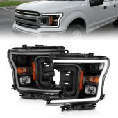 FORD F-150 18-20 PROJECTOR LED PLANK STYLE HEADLIGHTS BLACK