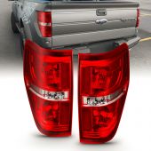 FORD F-150 09-14 TAIL LIGHTS CHROME RED/CLEAR LENS (w/o Bulbs)