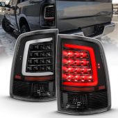 DODGE RAM 1500 09-18 / 2500 3500 10-18 LED TAIL LIGHTS BLACK HOUSING CLEAR LENS W/ C LIGHT BAR (NOT FOR MODELS WITH OE LED TAIL LIGHTS)