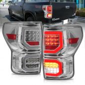 TOYOTA TUNDRA 07-13 LED TAILLIGHTS CHROME HOUSING CLEAR LENS  