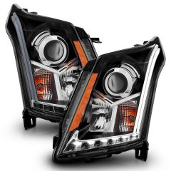 CADILLAC SRX 10-14 PROJECTOR HEADLIGHTS PLANK STYLE IN BLACK HOUSING