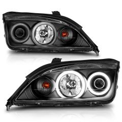 FORD FOCUS ZX4 05-07 PROJECTOR HEADLIGHTS BLACK W/ RX HALO (FOR 4DOOR MODELS ONLY)