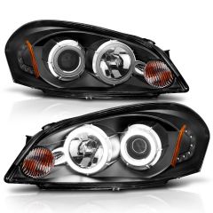 CHEVROLET IMPALA 06-13 / MONTE CARLO 06-07 PROJECTOR HEADLIGHTS W/ BLACK HOUSING & CCFL HALOS (DOES NOT FIT MODELS WITH FACTORY HID SYSTEM)
