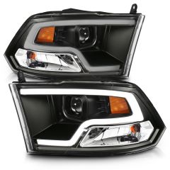 DODGE RAM 1500 09-18 /RAM 2500/3500 10-18 PROJECTOR PLANK STYLE HEADLIGHTS BLACK CLEAR AMBER (FOR NON-PROJECTOR MODELS)