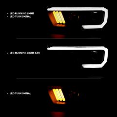 TOYOTA TACOMA 16-22 PROJECTOR PLANK STYLE HEADLIGHTS BLACK W/ AMBER (FOR LED DRL)
