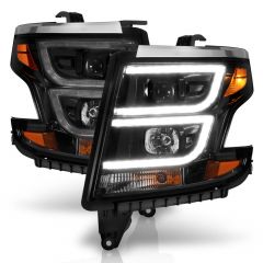 CHEVY TAHOE/SUBURBAN 15-20 PROJECTOR C BAR HEADLIGHT BLACK (WITH DRL)