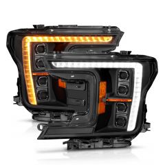 FORD F-150 18-20 Z-SERIES FULL LED PLANK PROJECTOR HEADLIGHTS BLACK W/ INITIATION FEATURE (FACTORY HALOGEN MODEL ONLY)