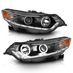 ACURA TSX 09-12 PROJECTOR HEADLIGHTS BLACK w/ HALO (CCFL) (FOR HID, NO HID KIT)