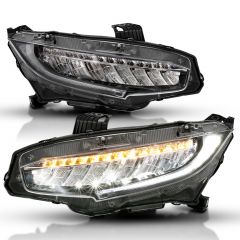 HONDA CIVIC 16-18 4DR LED CRYSTAL PLANK STYLE HEADLIGHT w/ SEQUENTIAL SIGNAL