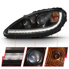 CHEVROLET CORVETTE 05-13 PROJECTOR PLANK STYLE SWITCHBACK HEADLIGHTS IN BLACK (NO HID KIT)
