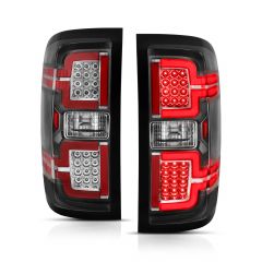 CHEVY SILVERADO 14-18 1500 / 15-19 2500HD/3500HD / GMC SIERRA 15-19 2500HD/3500HD DUALLY LED TAIL LIGHTS BLACK CLEAR (SEQUENTIAL SIGNAL)(NON-OEM LED ONLY)