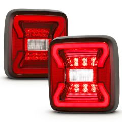 JEEP WRANGLER JL 18-21 FULL LED TAILLIGHTS RED W/ CLEAR LENS