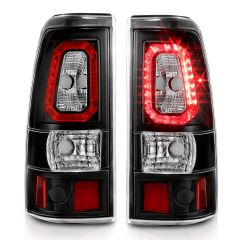 CHEVY SILVERADO 03-06 1500/2500/3500 SINGLE REAR WHEEL / 07 CLASSIC SINGLE REAR WHEEL LED TAIL LIGHTS PLANK STYLE IN BLACK HOUSING (DOES NOT FIT DUALLY MODELS) 