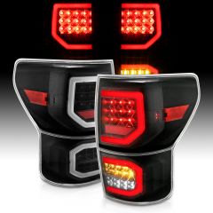 TOYOTA TUNDRA 07-13 LED TAILLIGHTS PLANK STYLE  BLACK W/CLEAR LENS  