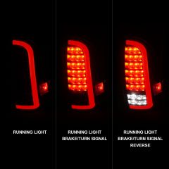 TOYOTA TACOMA 05-15 LED TAIL LIGHTS W/ SEQUENTIAL LIGHT BAR BLACK HOUSING CLEAR LENS (W/O HARNESS)