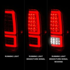 TOYOTA TUNDRA 14-21 FULL LED TAIL LIGHTS CHROME HOUSING CLEAR LENS (SEQUENTIAL SIGNAL)(RED LIGHT BAR)