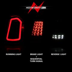 11-14 CHRYSLER 300 LED TAIL LIGHTS W/ SEQUENTIAL SIGNAL BLACK