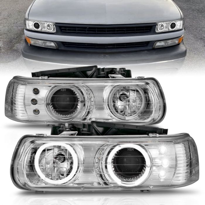 Black/Clear Projector Headlights for 1988-1999 Chevrolet Truck and SUV