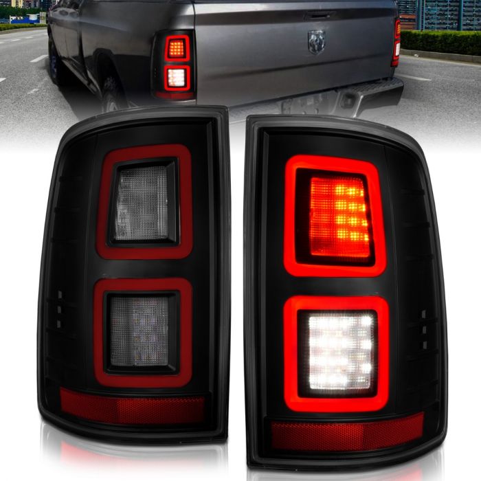 DODGE RAM 1500 09-18 / 2500/3500 10-18 FULL LED TAILLIGHT WITH SMOKE LENS BLACK HOUSING (NOT FOR MODELS WITH OE TAIL LIGHTS)