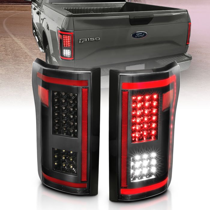 For 15-17 Ford F150 FULL LED NEON TUBE Black Tail Light Sequential Signal Lamp 