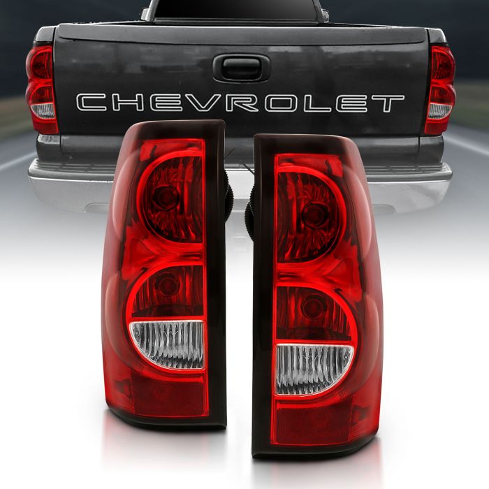 CHEVY SILVERADO 03-06 1500/2500/3500 / 07 CLASSIC TAIL LIGHTS RED/CLEAR LENS W/ BLACK TRIM (OE REPLACEMENT)(DOES NOT FIT DUALLY MODELS)