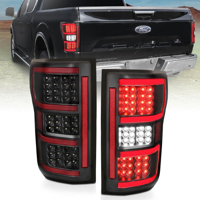 FORD F-150 18-20 FULL LED TAILLIGHTS W/ BLACK HOUSING