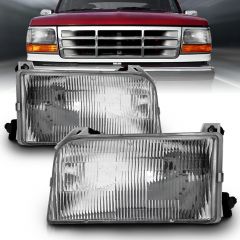 FORD BRONCO 92-96/F-150 92-97 HEADLIGHTS CLEAR AMBER (OE REPLACEMENT)