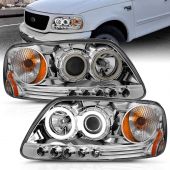 FORD F-150 97-03 / EXPEDITION 97-02 PROJECTOR HEADLIGHTS CHROME w/ HALO & LED (CCFL) 1 PC