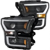 FORD F-150 15 - 17 PROJECTOR PLANK STYLE H.L. BLACK CLEAR AMBER