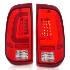 FORD F-250/F-350/F-450/F-550 SUPER DUTY 08-16 LED TAIL LIGHTS CHROME HOUSING RED/CLEAR LENS  