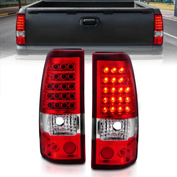 CHEVY SILVERADO 03-06 1500/2500/3500 Single Rear Wheels/07 Classic Single Rear Wheels LED TAIL LIGHTS RED/CLEAR 